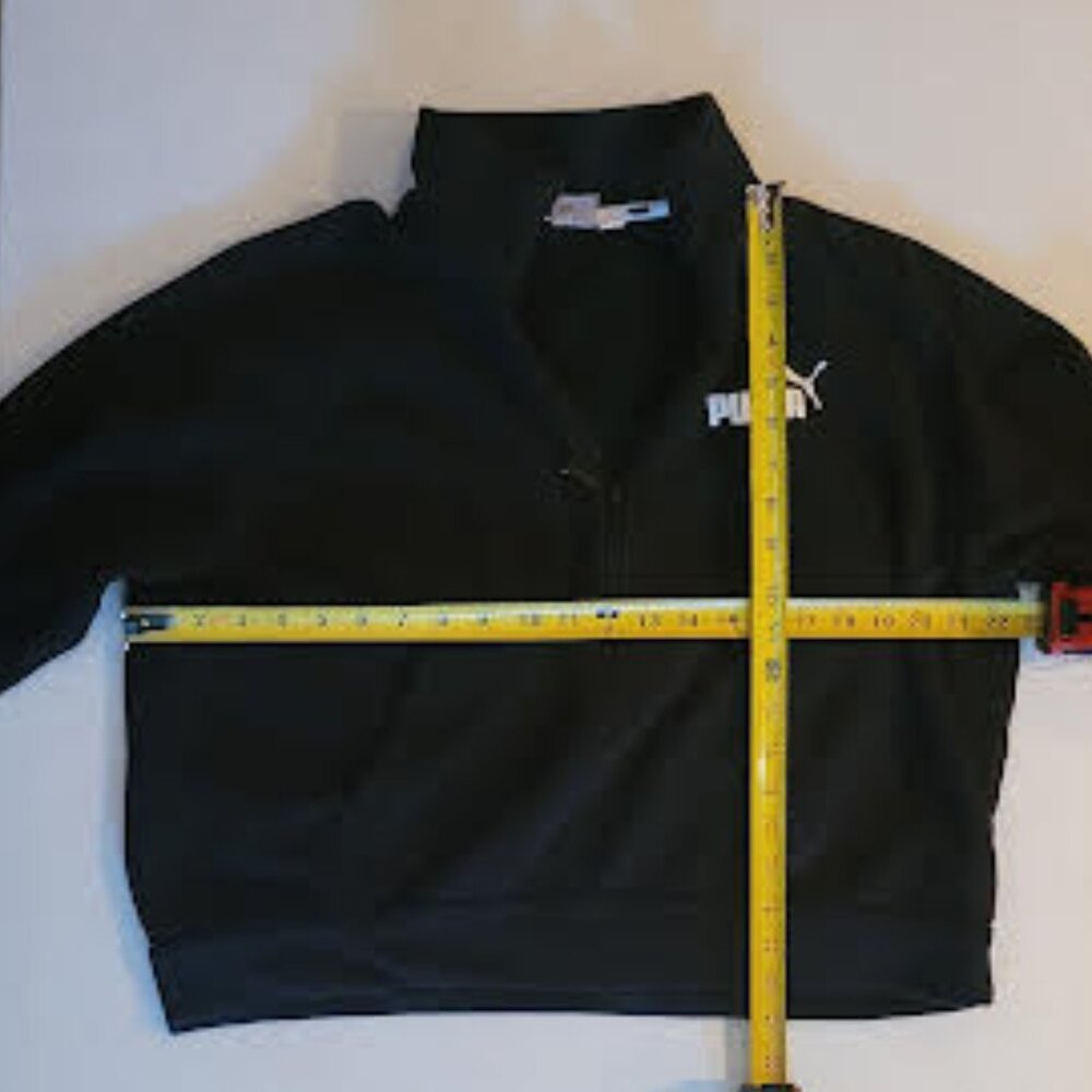 Puma relaxed-fit cropped XL half zip kangaroo pocket sweatshirt - Picture 3 of 8
